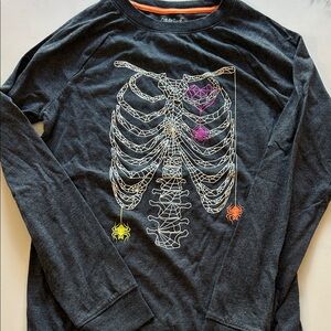 Cat & Jack Charcoal Skeleton Long Sleeve Tee